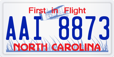 NC license plate AAI8873
