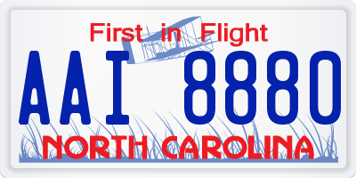 NC license plate AAI8880