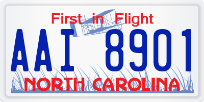 NC license plate AAI8901