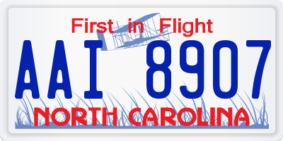 NC license plate AAI8907