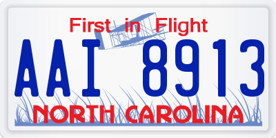 NC license plate AAI8913