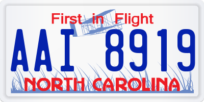 NC license plate AAI8919