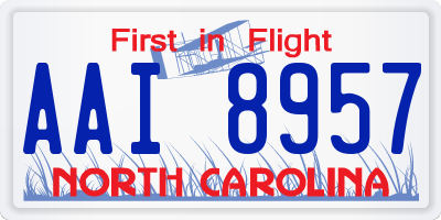 NC license plate AAI8957