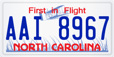 NC license plate AAI8967