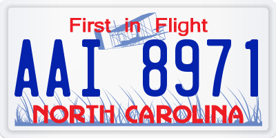 NC license plate AAI8971
