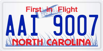 NC license plate AAI9007
