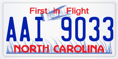 NC license plate AAI9033