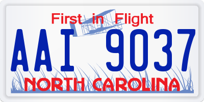 NC license plate AAI9037