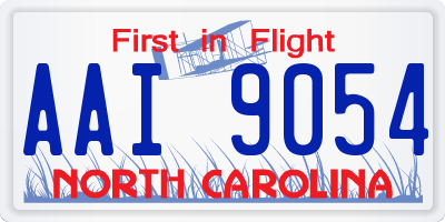 NC license plate AAI9054