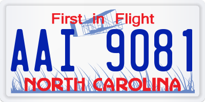 NC license plate AAI9081
