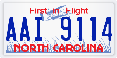 NC license plate AAI9114