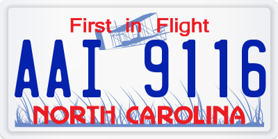 NC license plate AAI9116