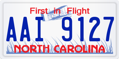 NC license plate AAI9127