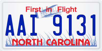 NC license plate AAI9131