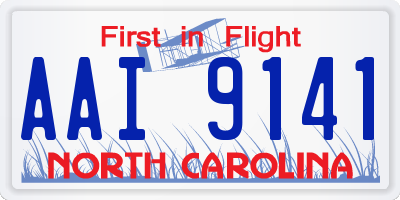 NC license plate AAI9141