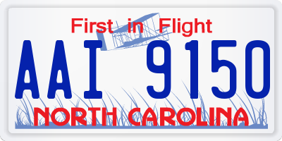 NC license plate AAI9150
