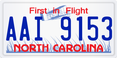 NC license plate AAI9153