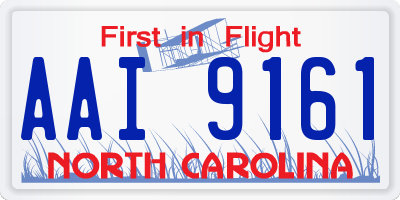 NC license plate AAI9161