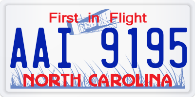 NC license plate AAI9195