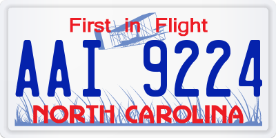 NC license plate AAI9224