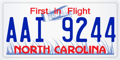 NC license plate AAI9244