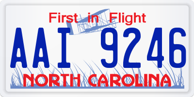 NC license plate AAI9246