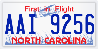 NC license plate AAI9256