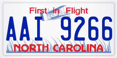 NC license plate AAI9266