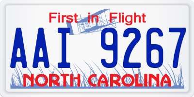 NC license plate AAI9267