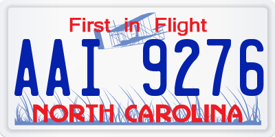 NC license plate AAI9276