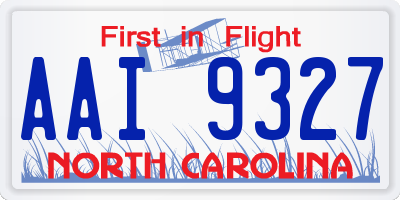 NC license plate AAI9327