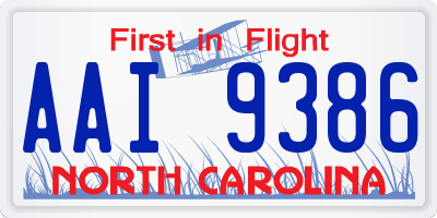 NC license plate AAI9386