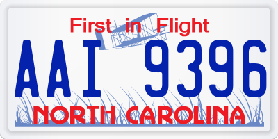 NC license plate AAI9396