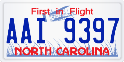 NC license plate AAI9397