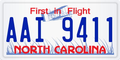 NC license plate AAI9411