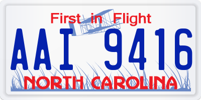 NC license plate AAI9416
