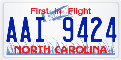 NC license plate AAI9424
