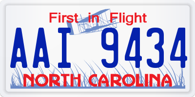 NC license plate AAI9434