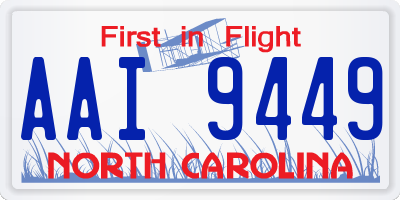 NC license plate AAI9449