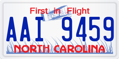 NC license plate AAI9459