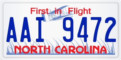 NC license plate AAI9472