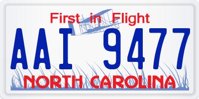 NC license plate AAI9477