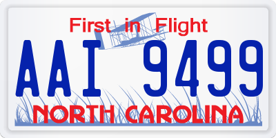 NC license plate AAI9499