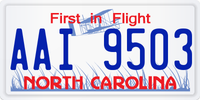 NC license plate AAI9503