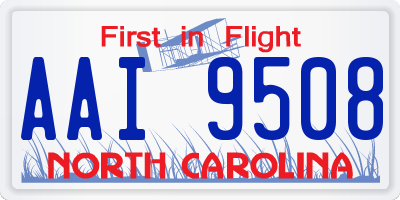 NC license plate AAI9508