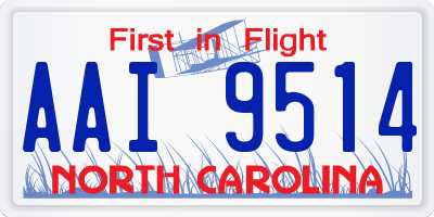 NC license plate AAI9514