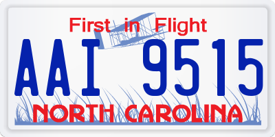 NC license plate AAI9515