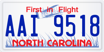 NC license plate AAI9518