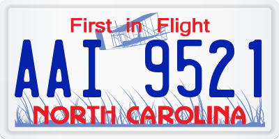 NC license plate AAI9521