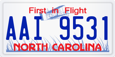 NC license plate AAI9531